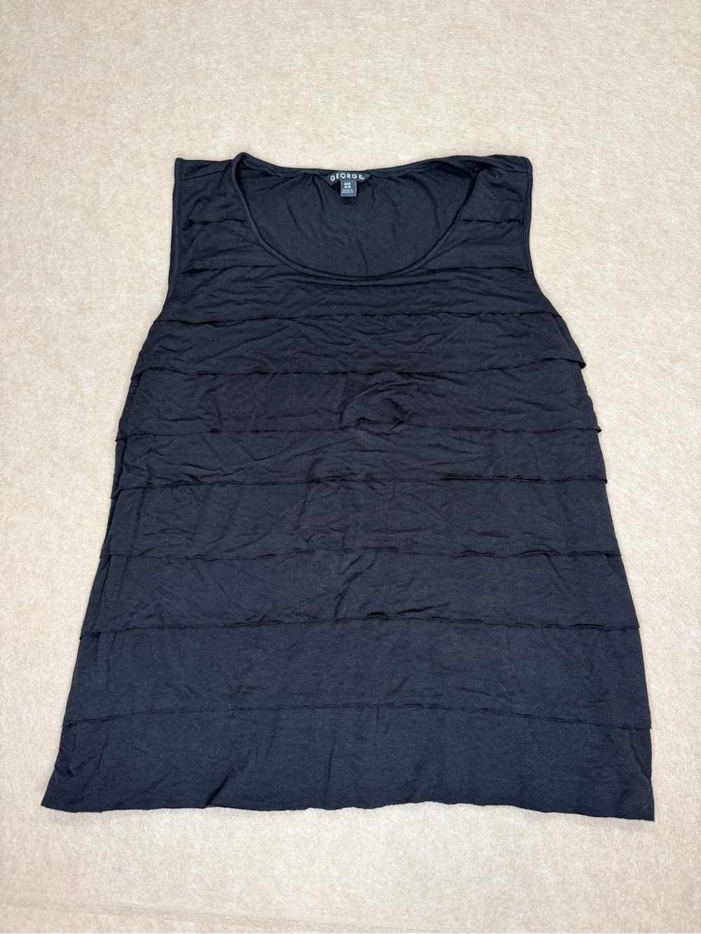 George Black Sleeveless Layered Tank Top